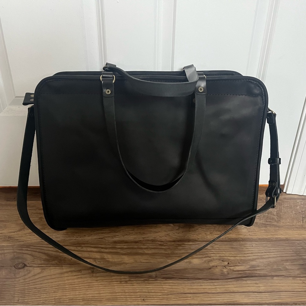 Genuine Leather Black Tote Bag